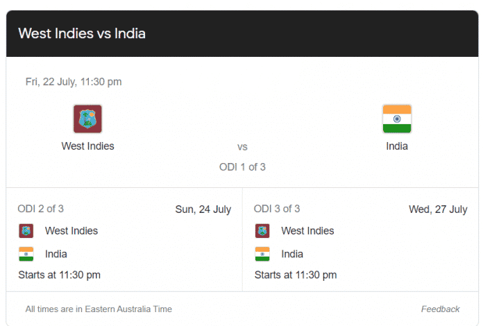 India tour of West Indies 2022